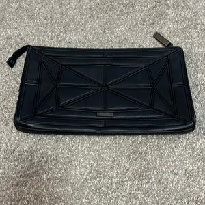 BCBG large black geometric clutch